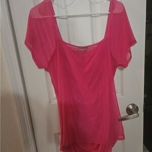 Ragdoll Vibrant Pink Sheer Blouse
